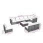 Preview: 10-tlg. Garten-Lounge-Set mit Kissen Poly Rattan Schwarz