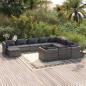 Preview: ARDEBO.de - 11-tlg. Garten-Lounge-Set mit Kissen Poly Rattan Grau