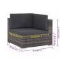 Preview: 6-tlg. Garten-Lounge-Set mit Kissen Poly Rattan Grau