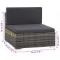 Preview: 6-tlg. Garten-Lounge-Set mit Kissen Poly Rattan Grau