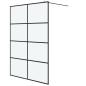 Preview: Duschwand für Begehbare Dusche Schwarz 140x195 cm Matt ESG-Glas
