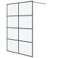 Preview: Duschwand für Begehbare Dusche Schwarz 140x195 cm Matt ESG-Glas