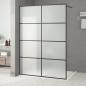 Preview: Duschwand für Begehbare Dusche Schwarz 140x195 cm Matt ESG-Glas