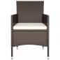 Preview: 9-tlg. Garten-Essgruppe Poly Rattan Braun