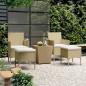 Preview: ARDEBO.de - 5-tlg. Garten-Bistro-Set Poly Rattan und Hartglas Beige