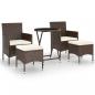 Preview: 5-tlg. Bistro-Set Poly-Rattan und Hartglas Braun