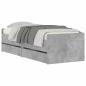 Preview: Bett mit Schubladen Betongrau 75x190 cm