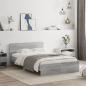 Preview: ARDEBO.de - Bettgestell mit Kopfteil Grau Sonoma 135x190 cm