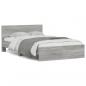 Preview: Bettgestell mit Kopfteil Grau Sonoma 135x190 cm