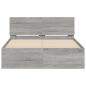 Preview: Bettgestell mit Kopfteil Grau Sonoma 135x190 cm