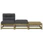 Preview: Gartensofa ohne Armlehnen mit Kissen und Hockern
