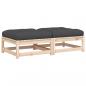 Preview: Gartenhocker mit Kissen 2 Stk. Massivholz Kiefer