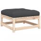 Preview: Gartenhocker mit Kissen 2 Stk. Massivholz Kiefer