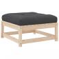 Preview: Gartenhocker mit Kissen 2 Stk. Massivholz Kiefer