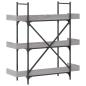 Preview: Bücherregal 3 Böden Grau Sonoma 100x33x108,5 cm Holzwerkstoff