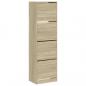 Preview: Schuhschrank mit 4 Klappen Sonoma-Eiche 60x42x204 cm