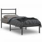Preview: ARDEBO.de - Bettgestell mit Kopfteil Metall Schwarz 75x190 cm