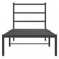 Preview: Bettgestell mit Kopfteil Metall Schwarz 75x190 cm