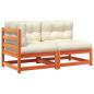 Preview: Gartensofa mit Kissen 2-Sitzer Wachsbraun Massivholz Kiefer