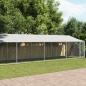 Preview: ARDEBO.de - Hundezwinger mit Dach und Tür Grau 12x2x2 m Verzinkter Stahl