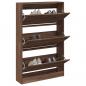 Preview: ARDEBO.de - Schuhschrank Braun Eichen-Optik 80x21x125,5 cm Holzwerkstoff