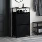 Preview: Schuhschrank Schwarz 60x34x112 cm Holzwerkstoff