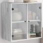 Preview: ARDEBO.de - Wandschrank mit Glastüren Grau Sonoma 68x37x68,5 cm