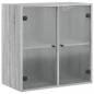 Preview: Wandschrank mit Glastüren Grau Sonoma 68x37x68,5 cm