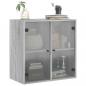 Preview: Wandschrank mit Glastüren Grau Sonoma 68x37x68,5 cm