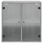 Preview: Wandschrank mit Glastüren Grau Sonoma 68x37x68,5 cm