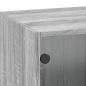 Preview: Wandschrank mit Glastüren Grau Sonoma 35x37x100 cm