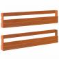 Preview: Wand-Schuhregale 2 Stk. Wachsbraun 110x8,5x23,5 cm Massivholz