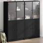 Preview: ARDEBO.de - Bücherschrank mit Türen Schwarz 136x37x142 cm Holzwerkstoff