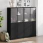 Preview: Bücherschrank mit Türen Schwarz 136x37x142 cm Holzwerkstoff
