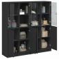 Preview: Bücherschrank mit Türen Schwarz 136x37x142 cm Holzwerkstoff
