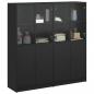 Preview: Bücherschrank mit Türen Schwarz 136x37x142 cm Holzwerkstoff