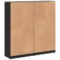Preview: Bücherschrank mit Türen Schwarz 136x37x142 cm Holzwerkstoff