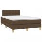 Preview: Boxspringbett mit Matratze & LED Dunkelbraun 120x190 cm Stoff