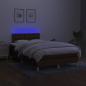 Preview: Boxspringbett mit Matratze & LED Dunkelbraun 120x190 cm Stoff