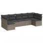 Preview: 7-tlg. Garten-Sofagarnitur mit Kissen Grau Poly Rattan