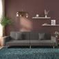 Preview: ARDEBO.de - Schlafsofa 2-Sitzer mit 2 Kissen Dunkelgrau Stoff