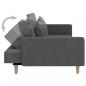 Preview: Schlafsofa 2-Sitzer mit 2 Kissen Dunkelgrau Stoff