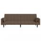 Preview: Schlafsofa 2-Sitzer mit 2 Kissen Taupe Stoff