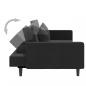Preview: Schlafsofa 2-Sitzer mit 2 Kissen Schwarz Samt