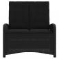 Preview: Gartenbank Verstellbar mit Kissen Schwarz Poly Rattan