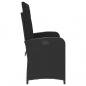 Preview: Gartenbank Verstellbar mit Kissen Schwarz Poly Rattan
