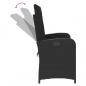 Preview: Gartenbank Verstellbar mit Kissen Schwarz Poly Rattan