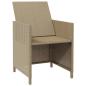 Preview: Garten-Essstühle mit Kissen 4 Stk. Beige Poly Rattan