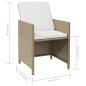 Preview: Garten-Essstühle mit Kissen 4 Stk. Beige Poly Rattan