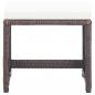 Preview: Gartenhocker 4 Stk. mit Kissen Braun Poly Rattan
